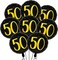 50th Birthday Balloons for Men – Black and Gold Foil Number 50, 8-Pack for Anniversary and Birthday Party Decorations (Black and Gold)